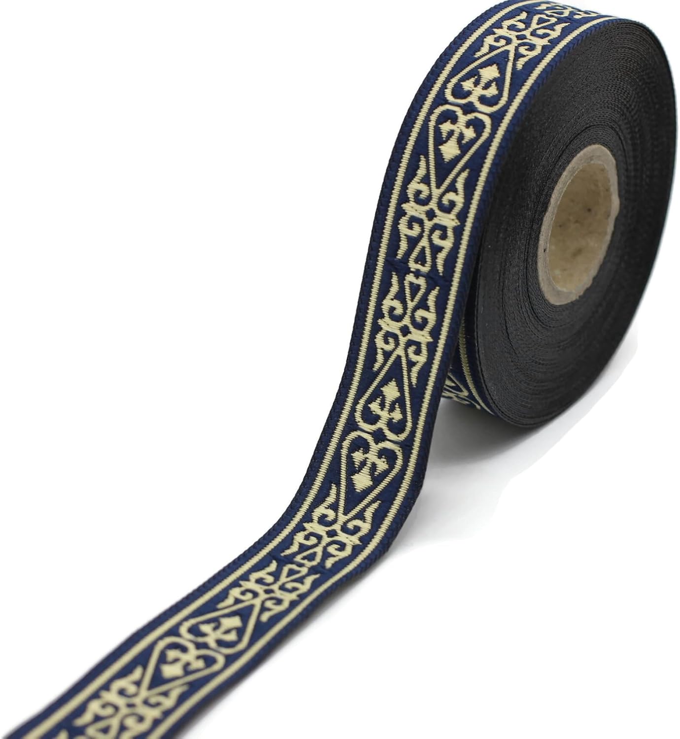11 Yard Spool 0.86" Wide Royal Blue Celtic Heart Jacquard Ribbon Trim Woven Tape for DIY Sewing Crafting Home Decor Costume and Clothing 22068