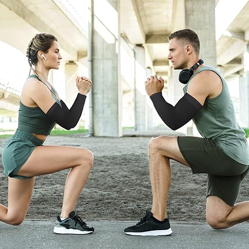 Miniatura 7 de Ouligay 4 pares de mangas de enfriamiento con protección UV UPF 50, mangas para el sol, cubierta de tatuaje, mangas de compresión deportivas