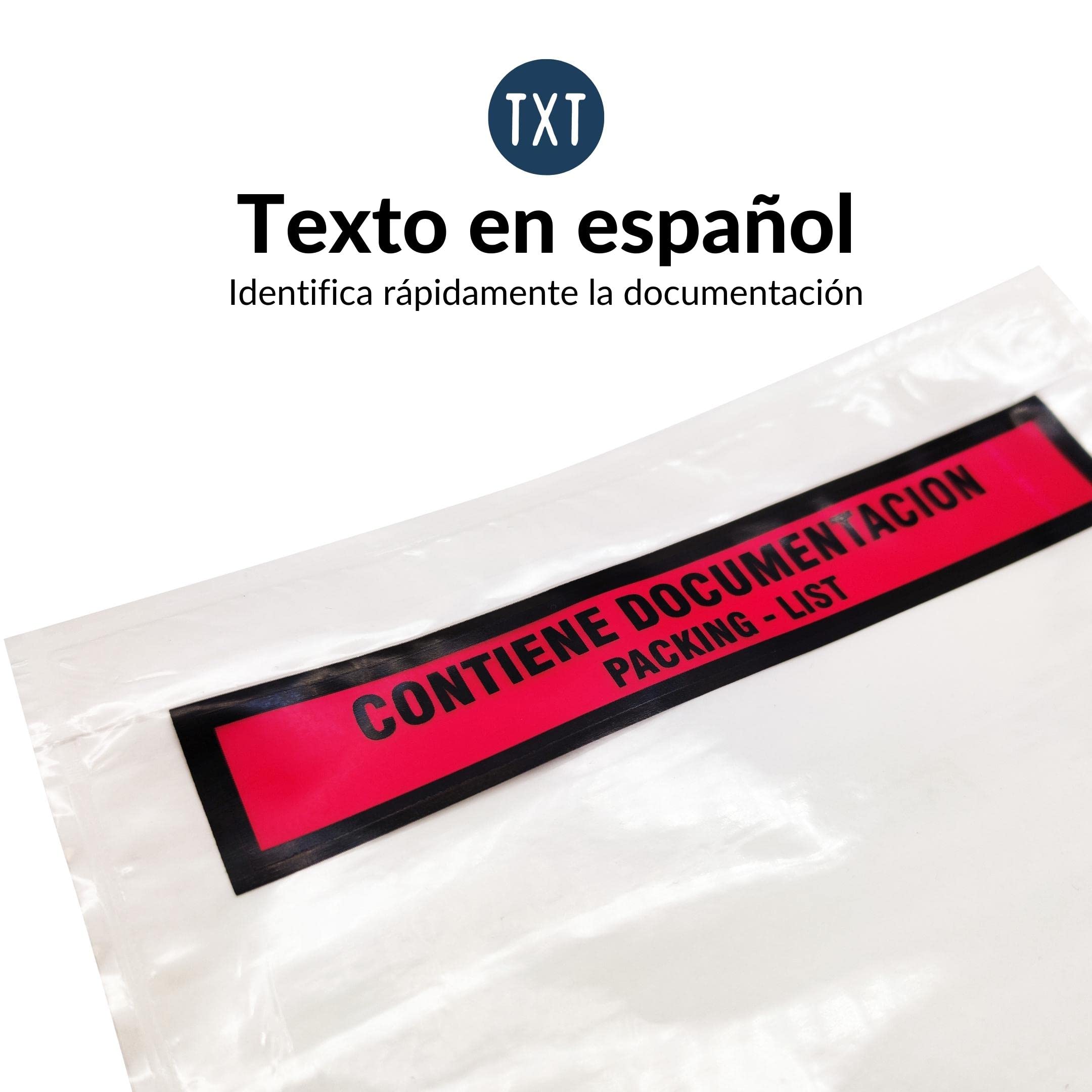 Raylu Paper® - Sobres Portadocumentos Adhesivos para Packing List de Envíos. Bolsas para Albaranes Transparentes con Autocierre Resistente. (22.5x16.5cm, 100 unidades)