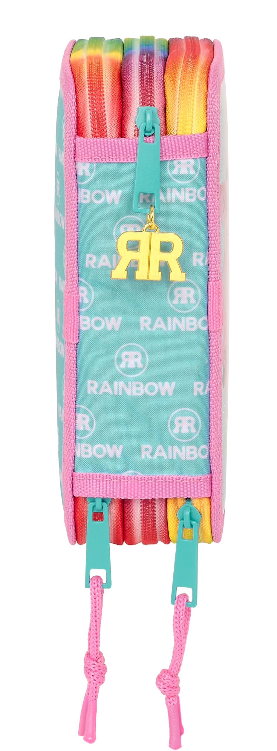 Safta Rainbow High Paradise - Astuccio scuola con 36 utili inclusi, astuccio per bambini, ideale per bambini dai 5 ai 14 anni, versatile, resistenza, 12,5 x 5,5 x 19,5 cm, colore: turchese, turchese,