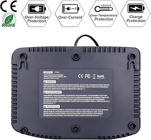 Miniatura 7 de CMCB124 Dual Port V20 Cargador de Batería Reemplazo Rápido para Craftsman 20V MAX Litio CMCB202 CMCB204 CMCB206 con 2 Puertos USB Negro