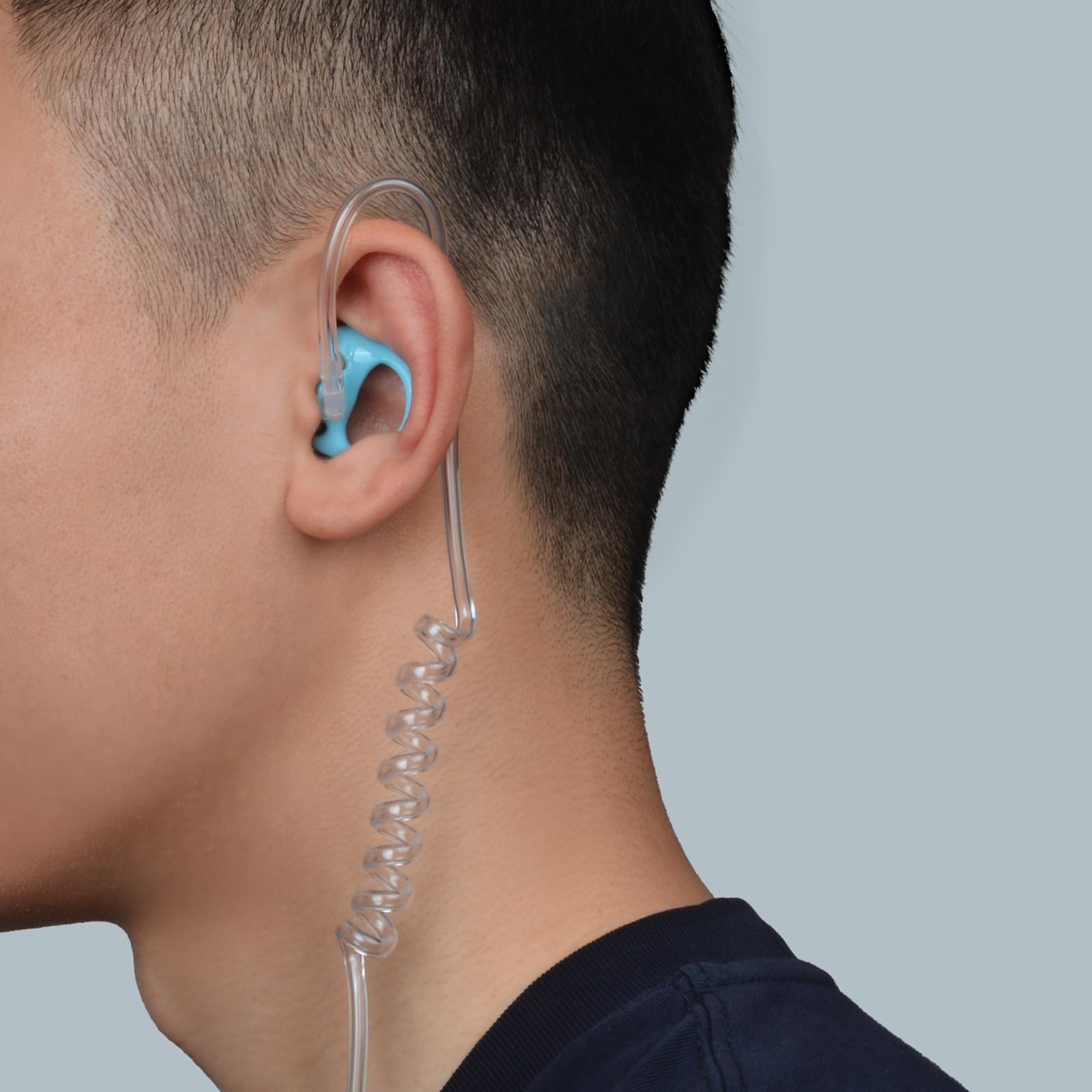 Replacement Soft Earmould Earpiece Earbud Air Acoustic Headset Earplug for Walkie Talkie Coil Tube Audio Kits,5 Pairs (Blue, Small) — view 7