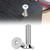 Vista 13 de SUNXULIMI Tornillos hexagonales de cabeza plana M8 x 20 mm, pernos avellanados, acero inoxidable 304, acabado brillante, totalmente roscado, unidad