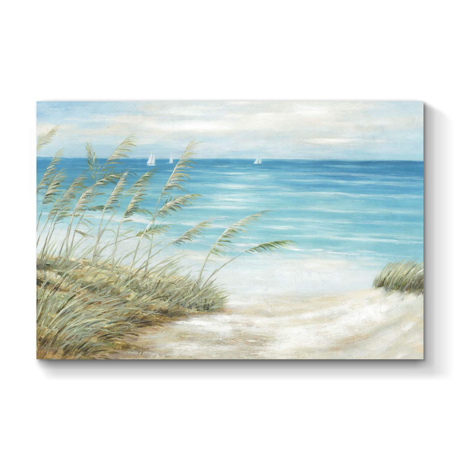 TAR TAR STUDIO Seascape Canvas Painting Wall Art: Oil Painting Style Beach Theme with Hand Painted Texture Canvas Art Wall DÃ©cor for Living Room (36" W x 24" H, Multiple Sizes)