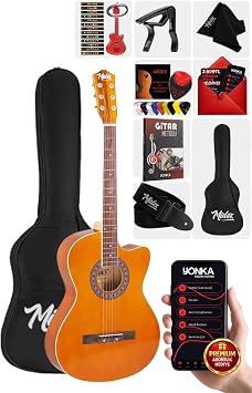 Midex XC-120BRW Akustik Gitar, 4/4 Full Set, Kahverengi, G l Klavye, Sap Ayarl