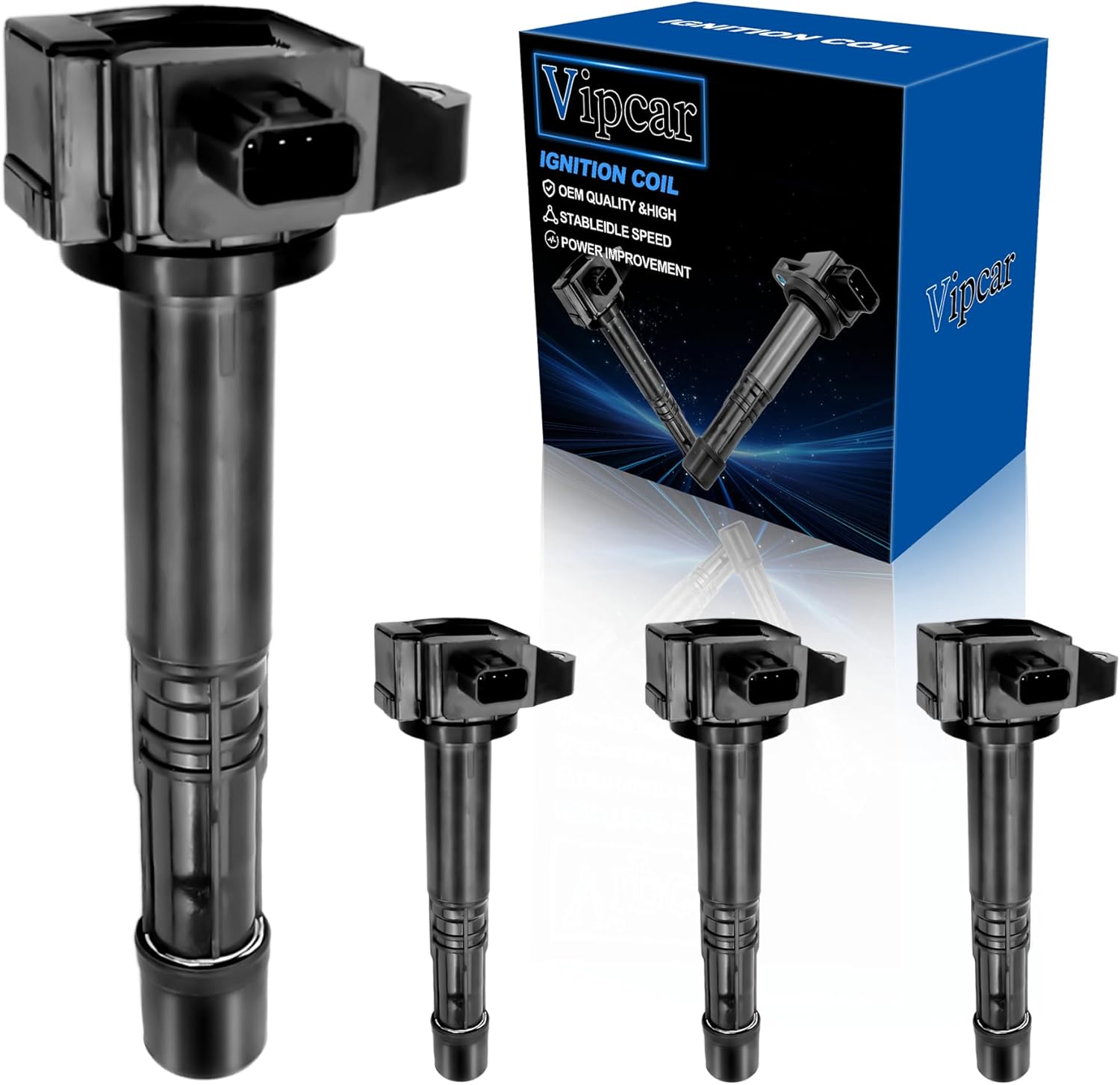 4Pcs Ignition Coil Pack Compatible with Honda 2013-2017 Accord 2.4L, 2015-2019 CR-V 1.5/2.4L, 2016-2020 ILX 2.4L, 2019-2020 TLX, #UF712, 305205A2A01