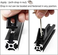 Vista 4 de 20 juegos de extrusión de aluminio 2020 con ranura en T, soporte de esquina de la serie 20, hardware extruido, conector de ángulo recto de 90 grados