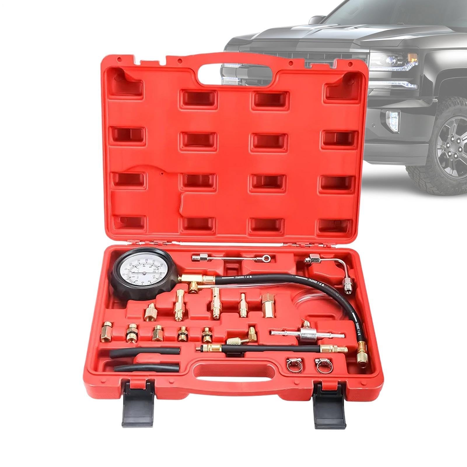 Tester Pressione Olio Rilevatore Di Compressione 0-9,7 Bar Per Iniettori | Kit Tester Olio Motore Per Moto, Auto, Camion, , Casa, Fai Da Te, Officina, Tecnici e Meccanici