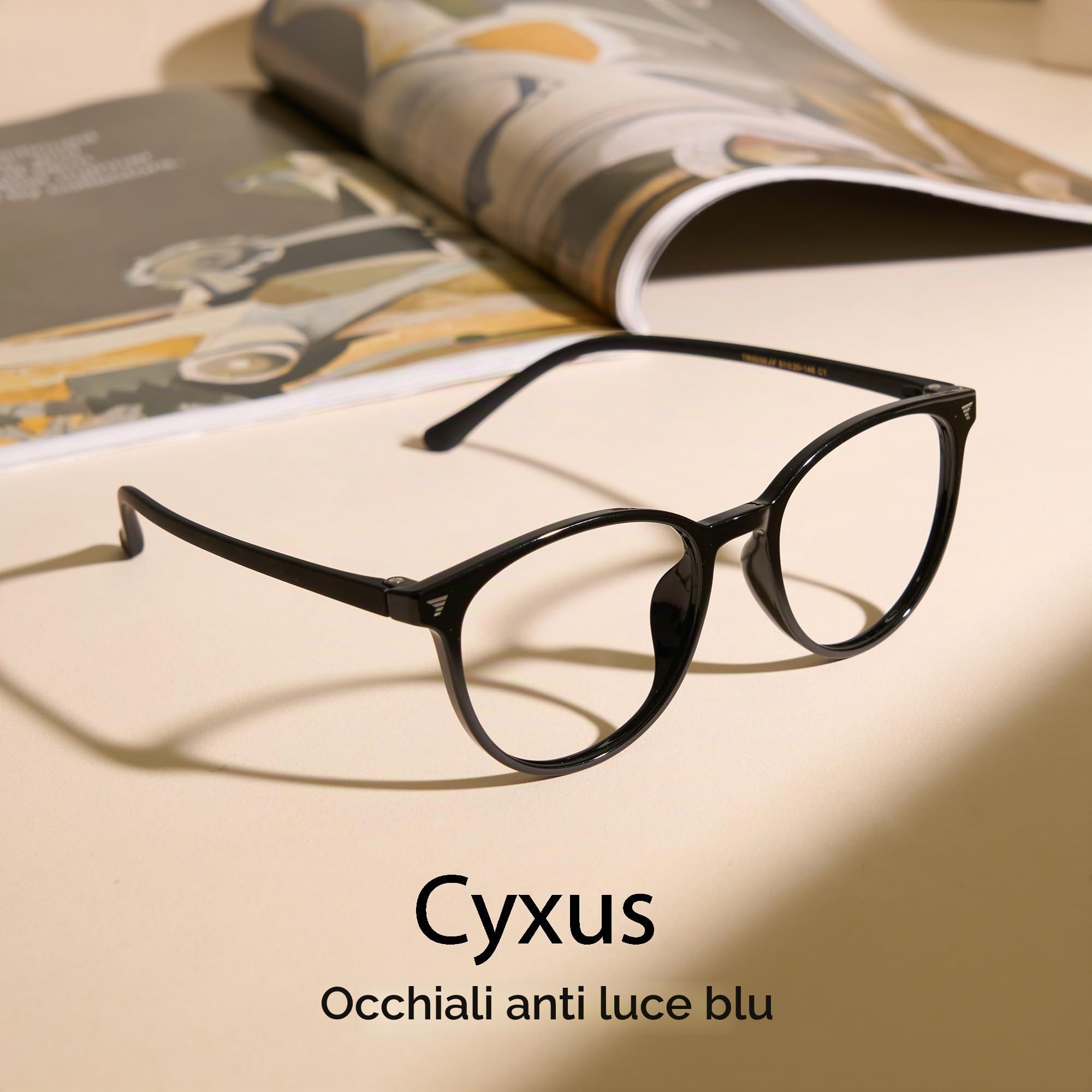 Cyxus Occhiali Luce Blu Uomo Donna Leggero Occhiali Da Computer Retrò Occhiali Anti Mal di Testa Affaticamento Degli Occhi 8350