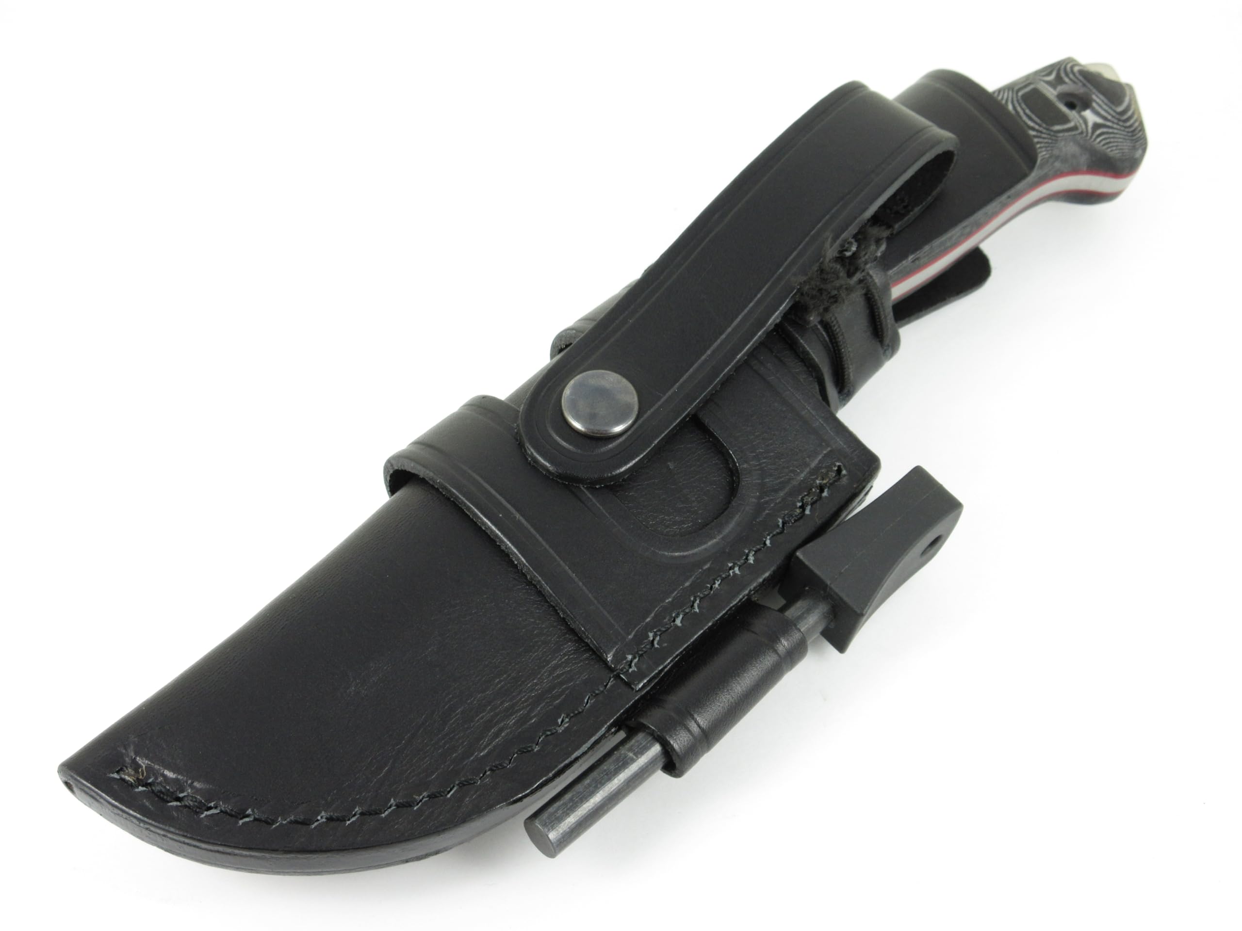 JEO-TEC Nº29 Cuchillo de hoja fija para supervivencia caza monte bushcraft camping outdoor campo - Hoja de 12,5 cm Acero MOVA, Funda de Piel - Fabricado en España