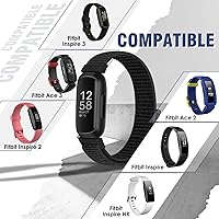 Vista 4 de Correa de nailon compatible con Fitbit Inspire 3/2/HR/Fitbit Ace 3/2, correa deportiva de nailon suave, transpirable, ajustable, correa de repuesto