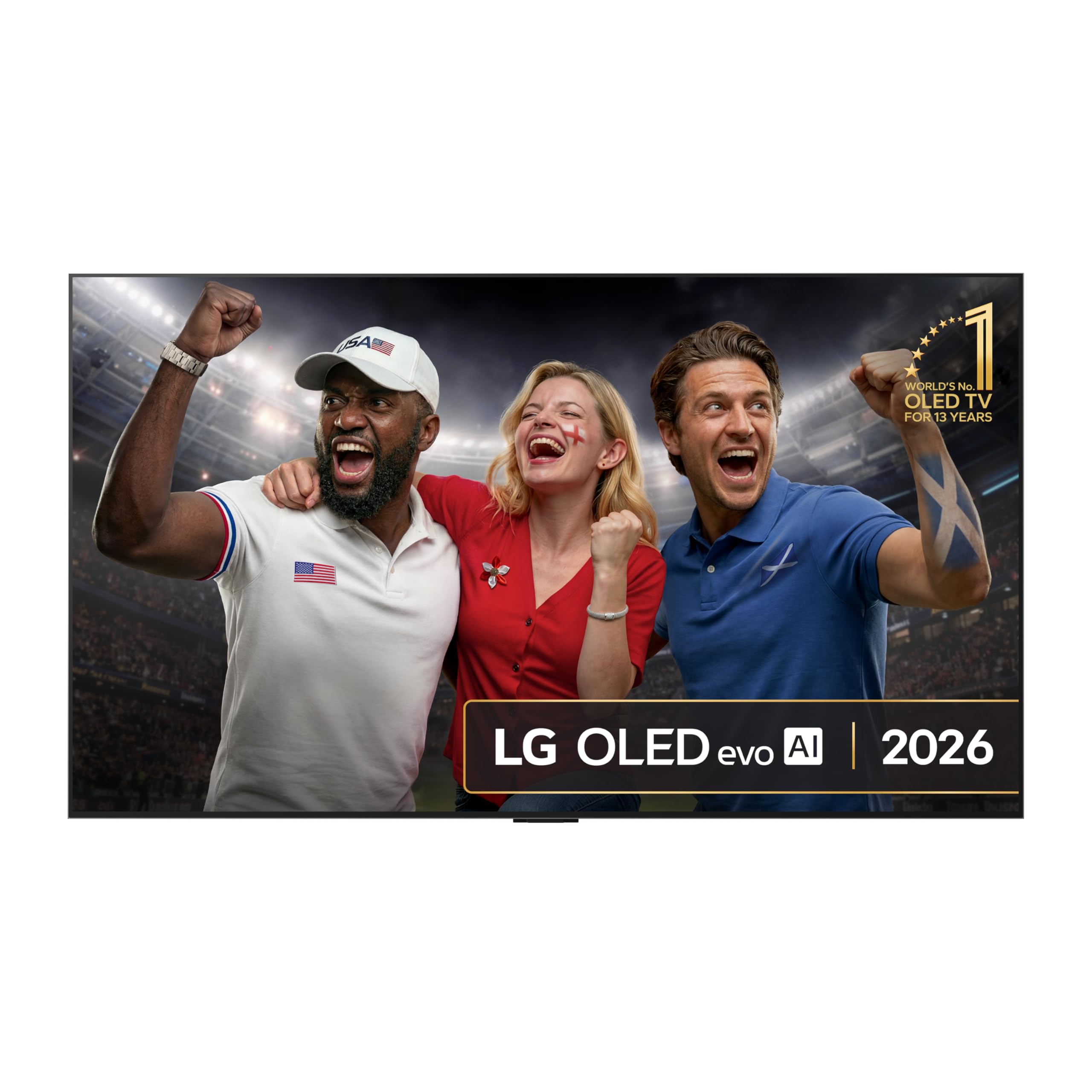 LG OLED evo AI G6 55-inch 4K Smart TV - Wall mount version - OLED55G62LW (α11 AI Processor 4K Gen3, 120Hz (VRR 165Hz), Dolby Vision, Dolby Atmos, FILMMAKER MODE™ [Model year 2026]