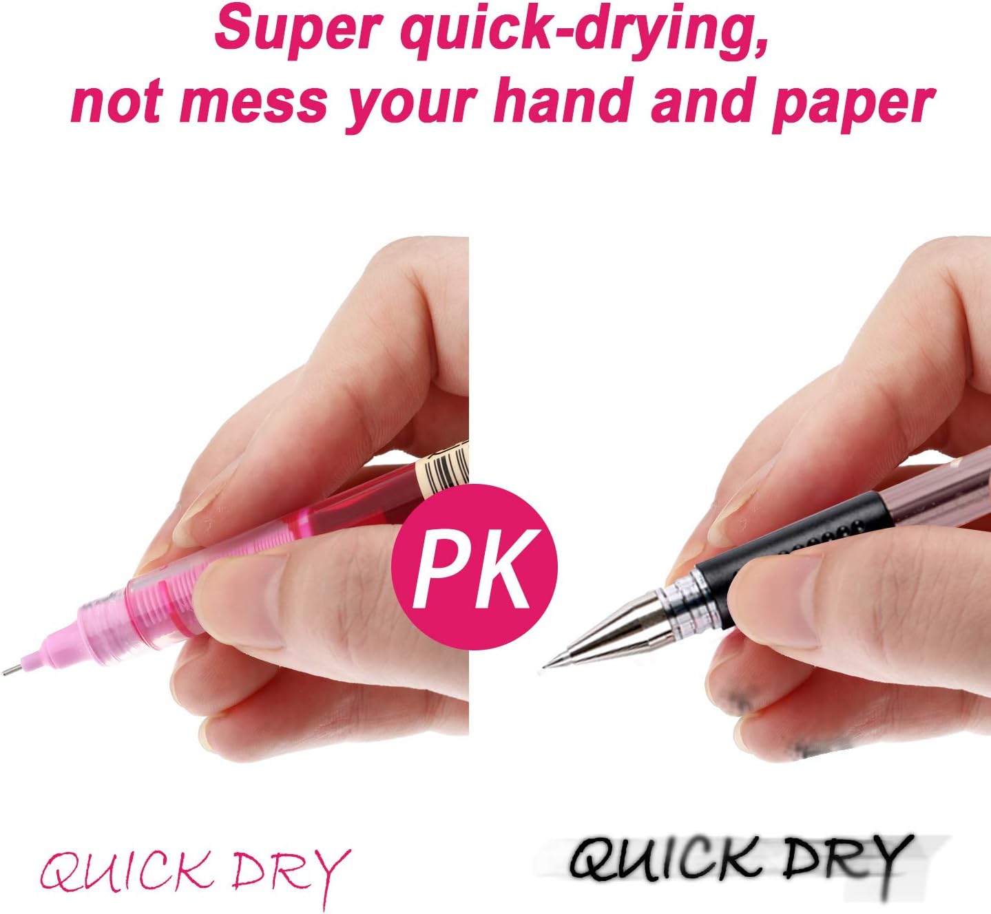 12 Pieces Rolling Ball Pens, Quick-Drying Ink 0.5 mm Extra Fine Point Pens Liquid Ink Pen Rollerball Pens (Light Retro Color, Red, Orange, Green, Rose Red, Purple, Blue, Black) : Office Products