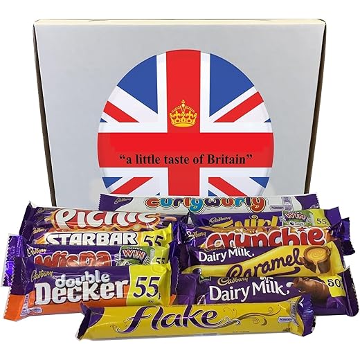Cadbury Chocolate Selection Box of 10 Full Size British Chocolate Bars, Imported from the UK
