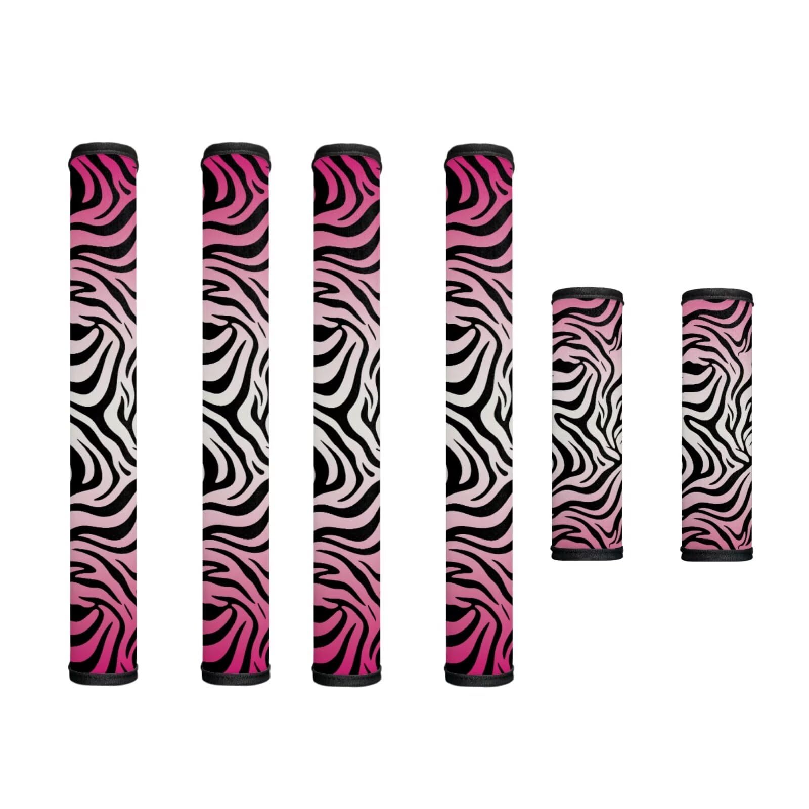 Refrigerator Door Handle Covers Set of 6 Washable Kitchen Appliance Decor Handles Keep Clean Anti-Slip Fridge Accessories Home Decor, Zebra Print Pink Gradient