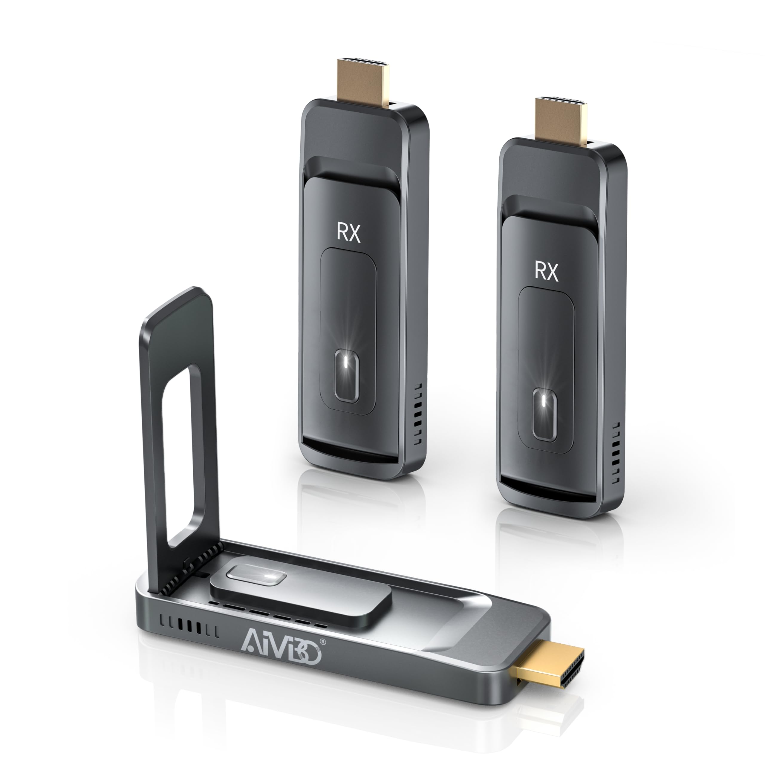 AIMIBO 2026 Wireless HDMI Transmitter and Multiple Recevers, Up to 6 RXs, 165FT, Plug and Play, 5.8+2.4GHz, Wireless HDMI Splitter for Laptop/Camera/Cable Box Casting to Multiple Screens (1TX+2RX)-image-36