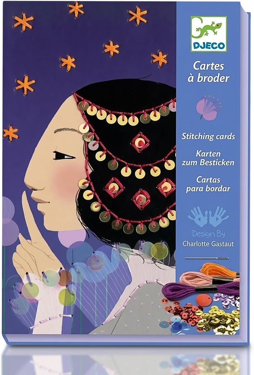 Workshops Stitching Cards 1001 Nights Kit, Card Decorating Kit with Thread and Sequins