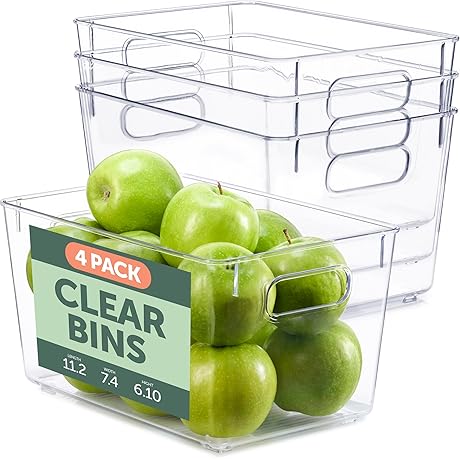 RUBOXA Clear Storage Bins Organizer for Kitchen