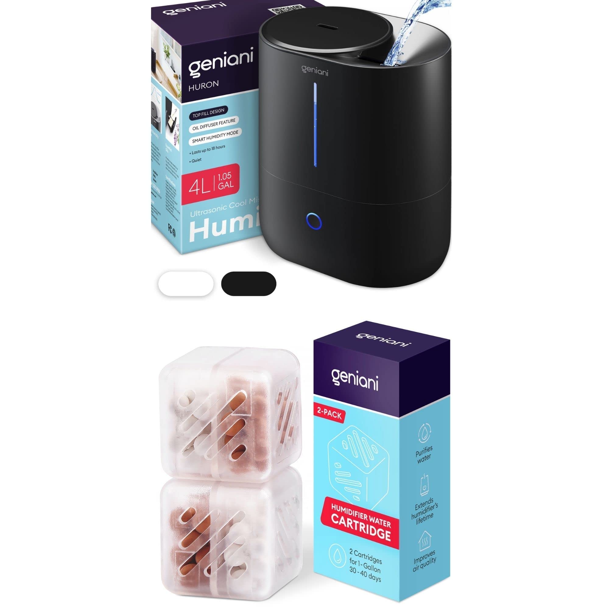 Buy GENIANI Top Fill Cool Mist Humidifiers for Bedroom & Essential Oil Diffuser Smart Aroma