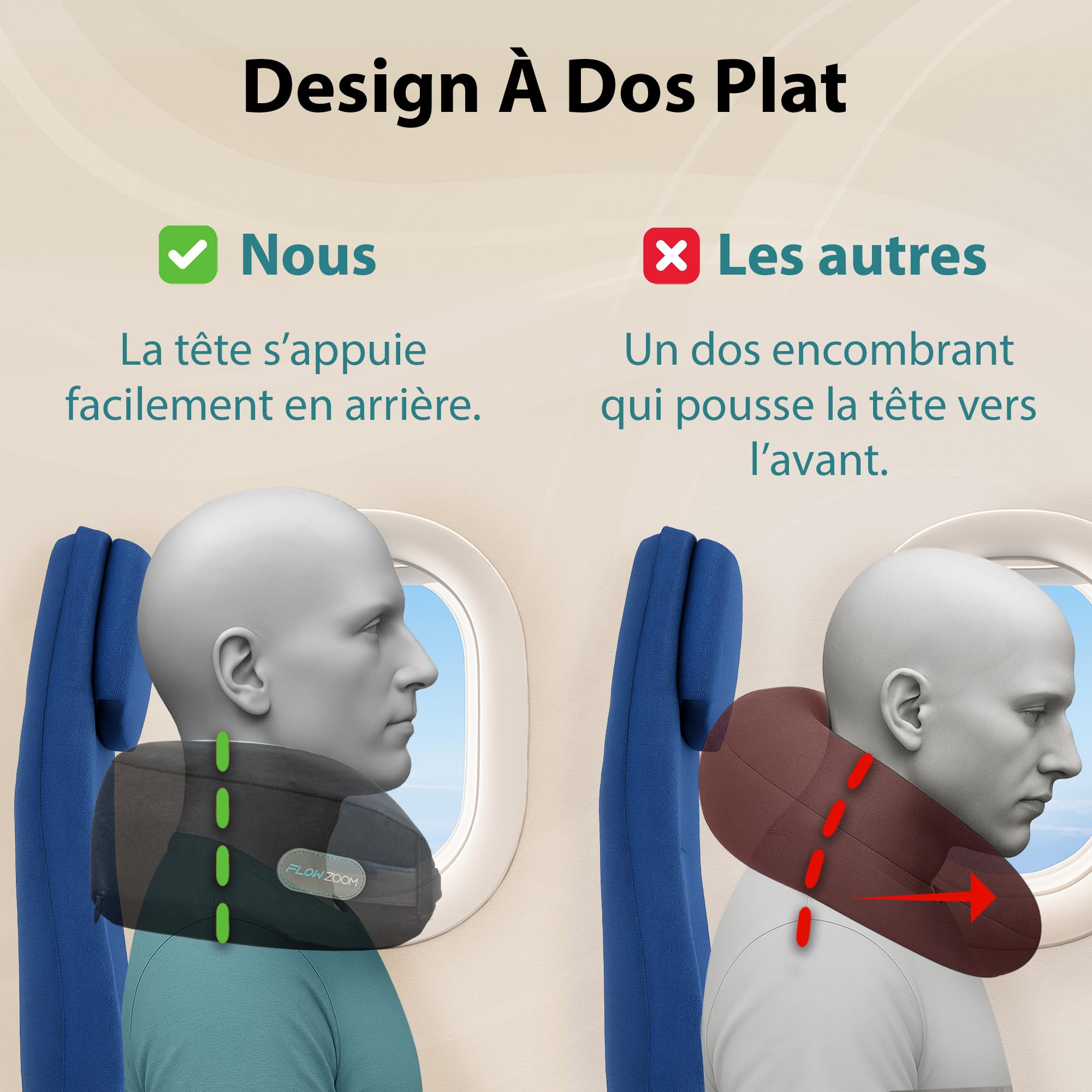 FLOWZOOM Dream Coussin De Voyage En Mousse à Mémoire Pour Avion Et Voiture – Oreiller De Voyage FLOWZOOM Dream Coussin De Voyage En Mousse à Mémoire Pour Avion Et Voiture – Oreiller De Voyage