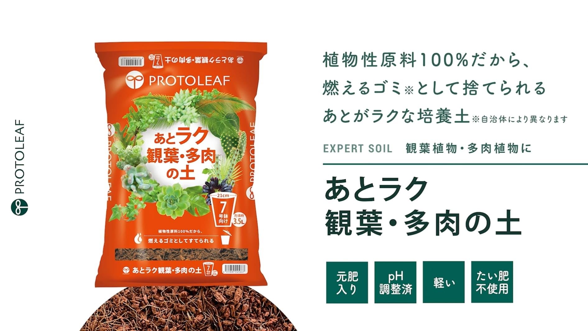 Amazon.co.jp: プロトリーフ あとラク観葉・多肉の土4号鉢用 0.6L