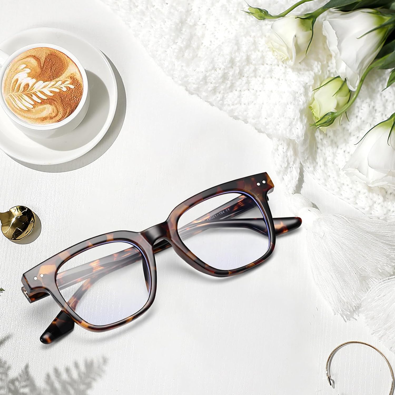 Dollger Square Blue light Glasses for Woman Men Oversized Frame Bluelight Blocking glasses Computer Screen Trendy Tortoise shell Eyeglasses - Image 8