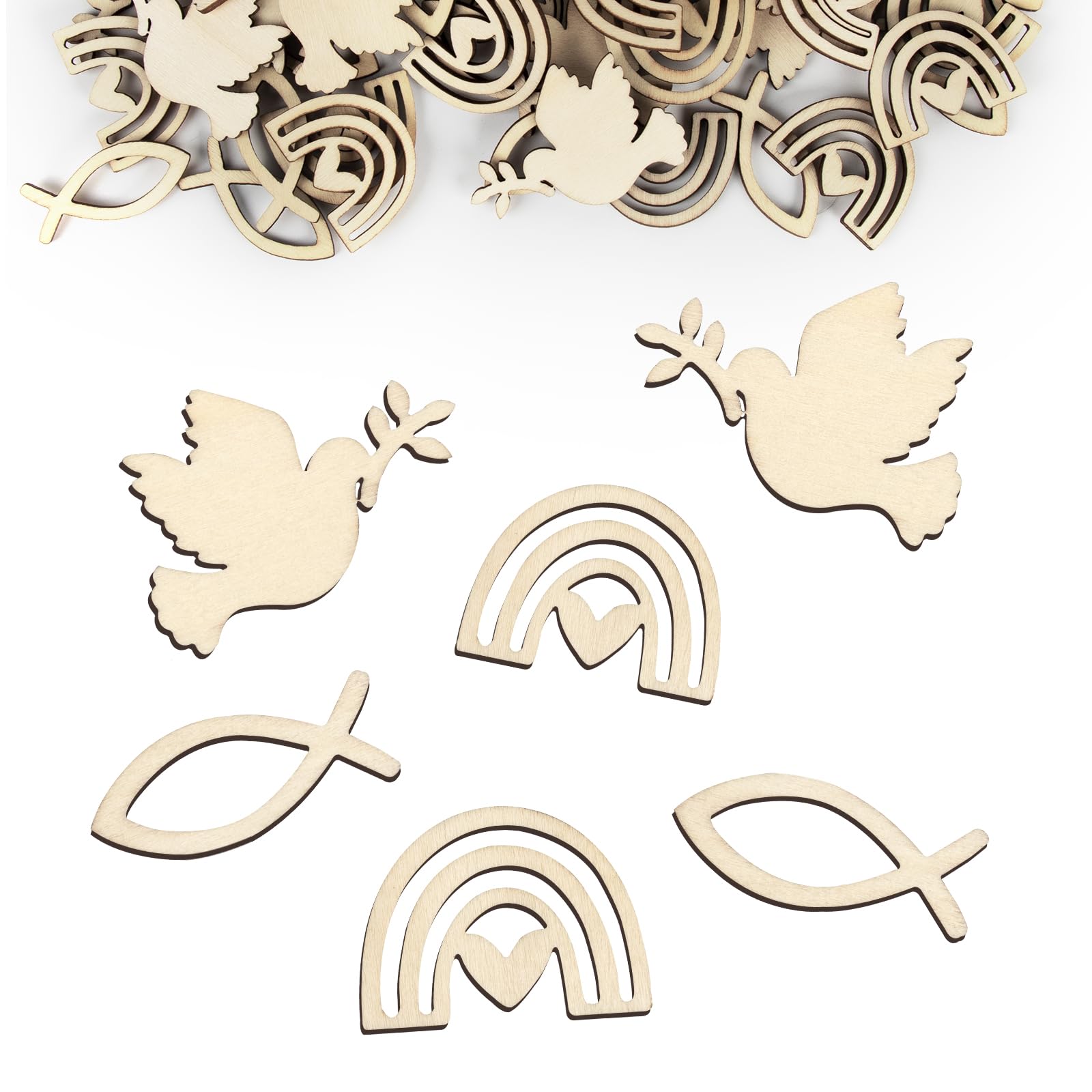 300 Stück Taufkonfetti Gold & Grün – Mit Kreuz, Taube & Schriftzug, FSC-Papier