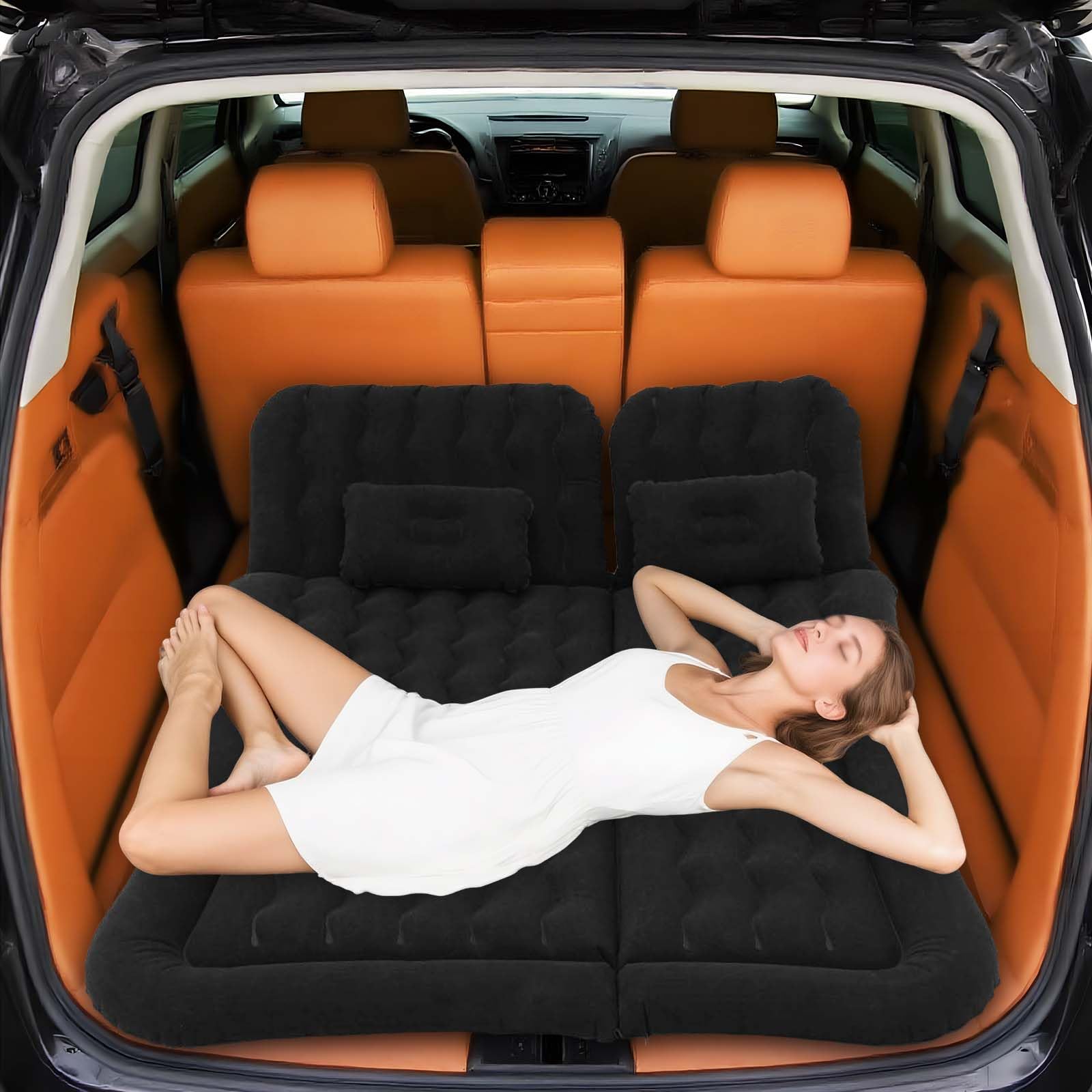 Colchón hinchable SUV con bomba de aire eléctrica y 2 cojines, 174x126cm, colchón de coche, cama de coche, universal, extraíble, para viajes, camping, actividades al aire libre