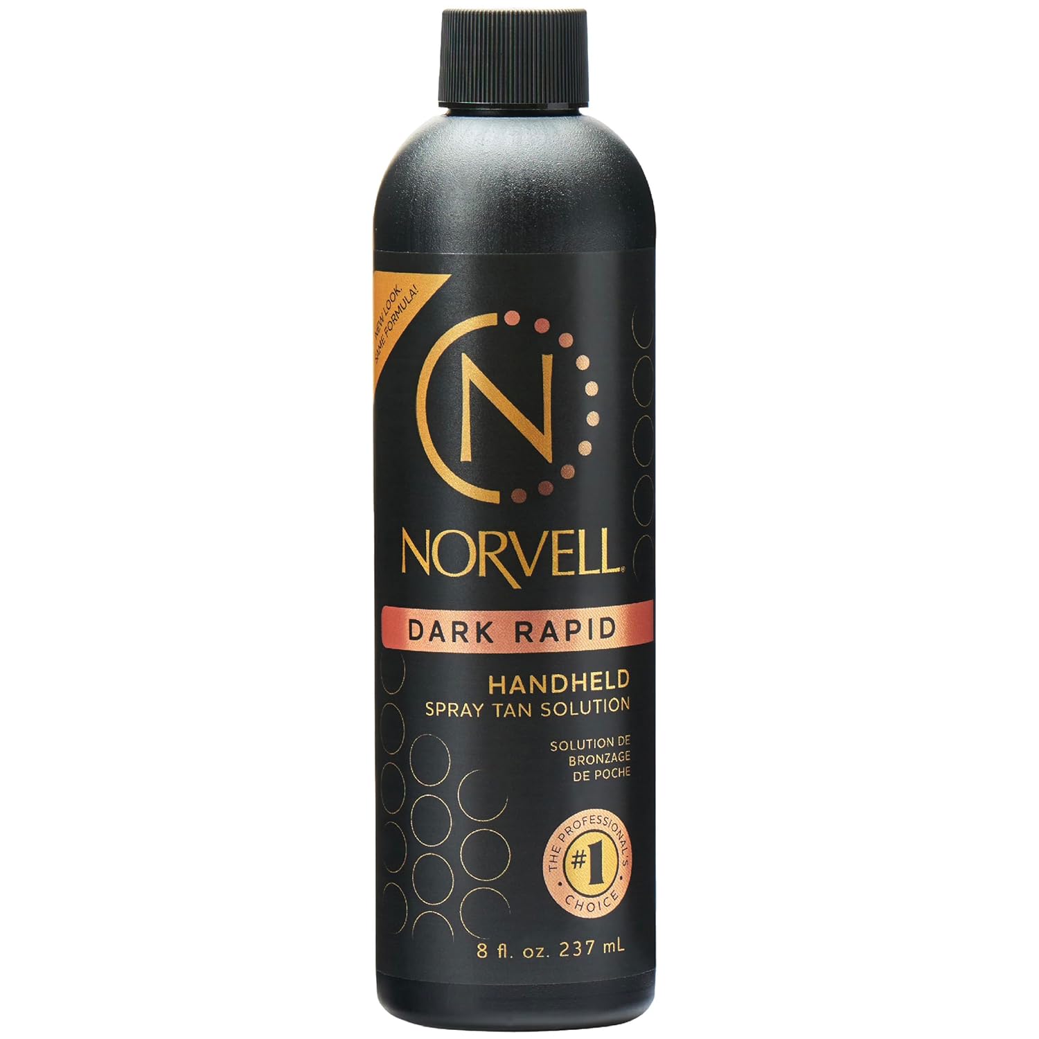 Norvell Premium Spray Tan Solution Dark Rapid 8 Fl. Oz – Professional Sunless Tanning Formula for Fast Natural Bronze Glow, Streak Free, Long Lasting Color