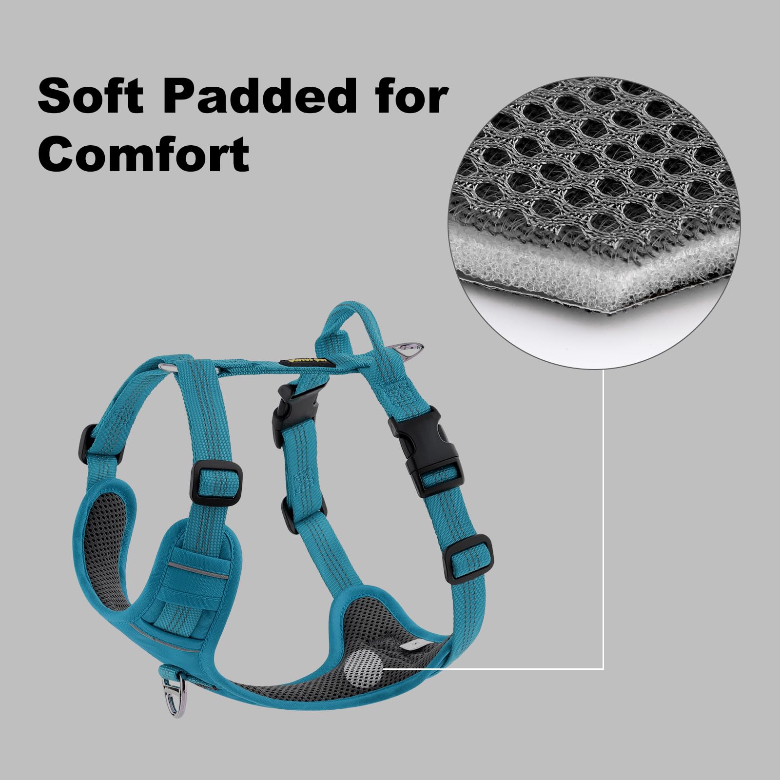 Plutus Pet No Pull Dog Harness, Reflective Adjustable Dog Vest Harness with Handle, Escape Proof - Image 4