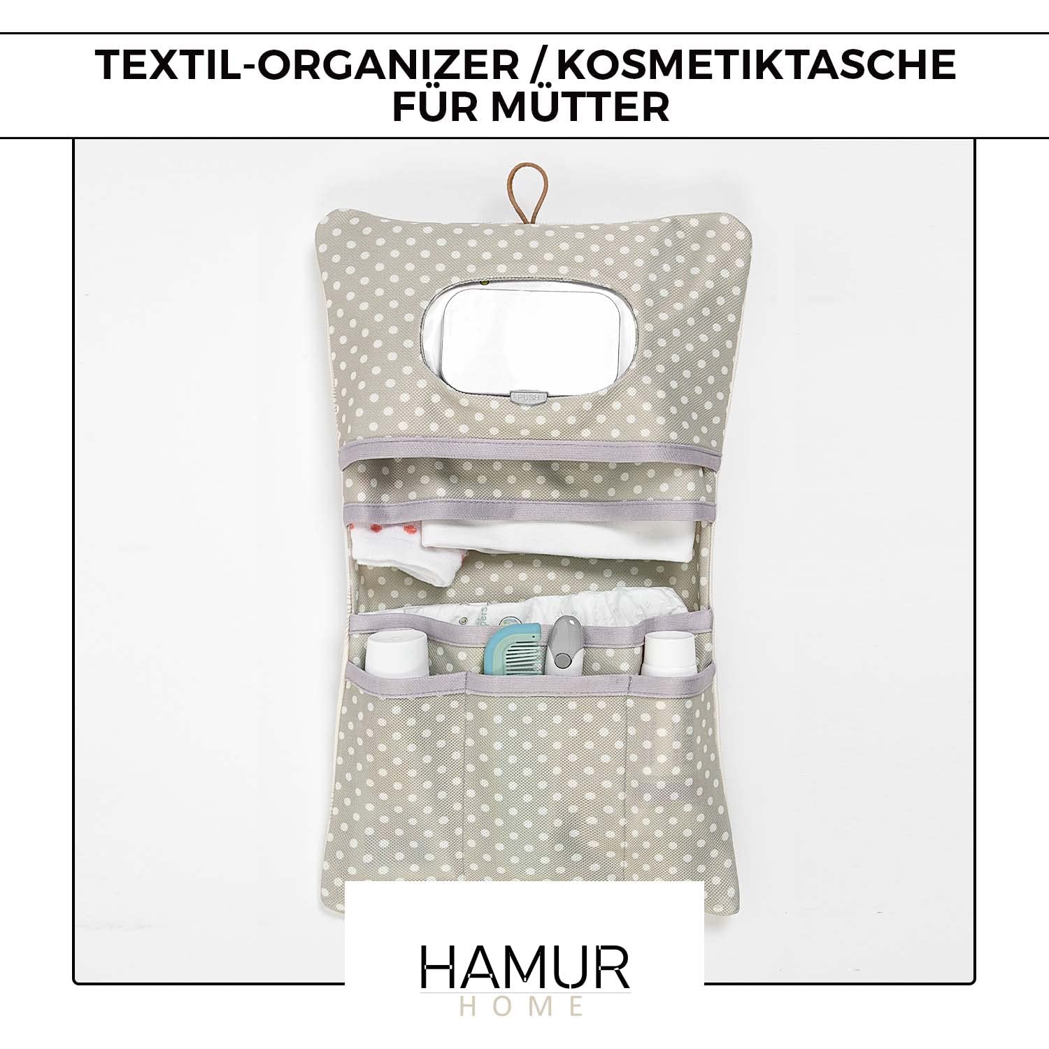 HAMUR HOME Sac A Couche De Bebe Sac A Langer Pour À Cosmétiques 2in1 Lingettes & Accessories