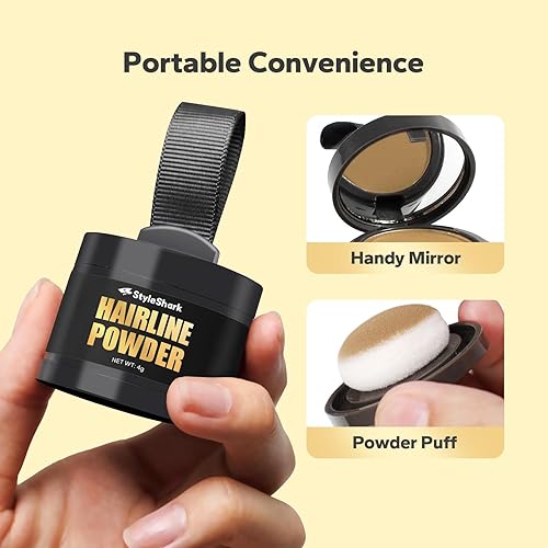 Miniatura 10 de Polvo de línea capilar  a prueba de manchas para cabello fino, color a prueba de sudor para mujeres y hombres (marrón oscuro)