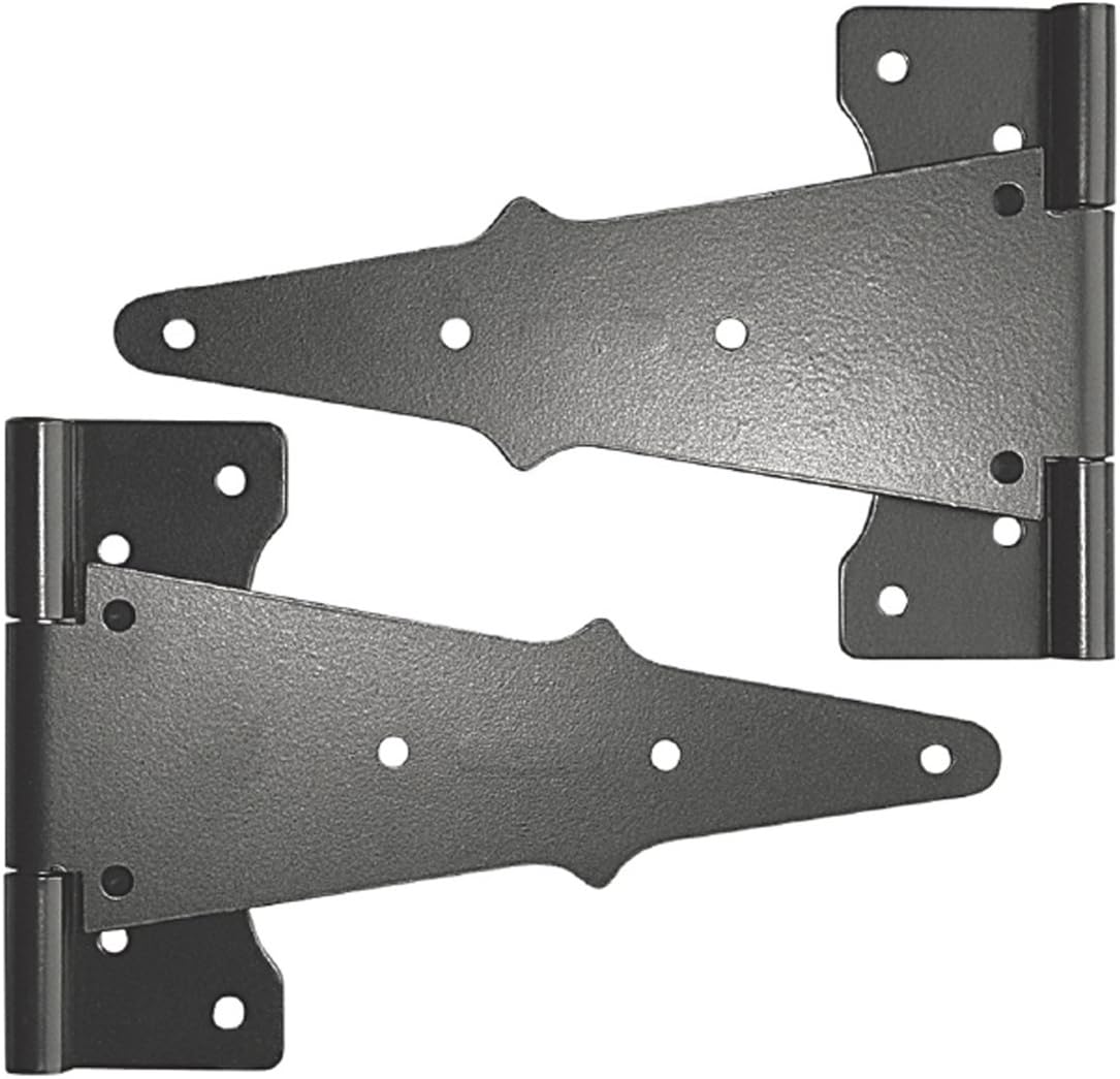 Nuvo IronTH8BLK Black Galvanized Steel 8" Tee (2 pcs) Hardware Gate Hinge