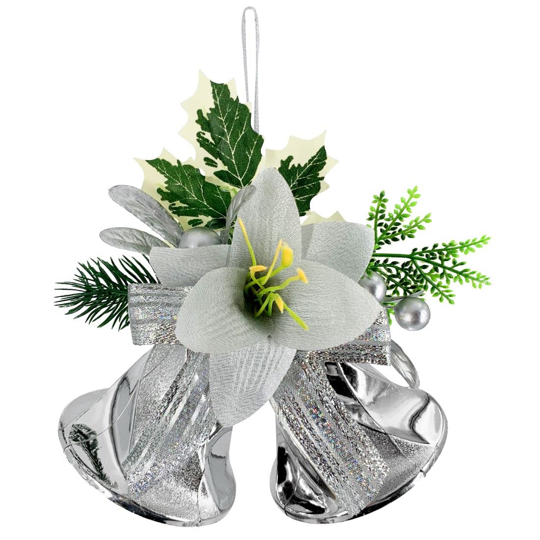 Christmas Double Bells Silver 20x17cm