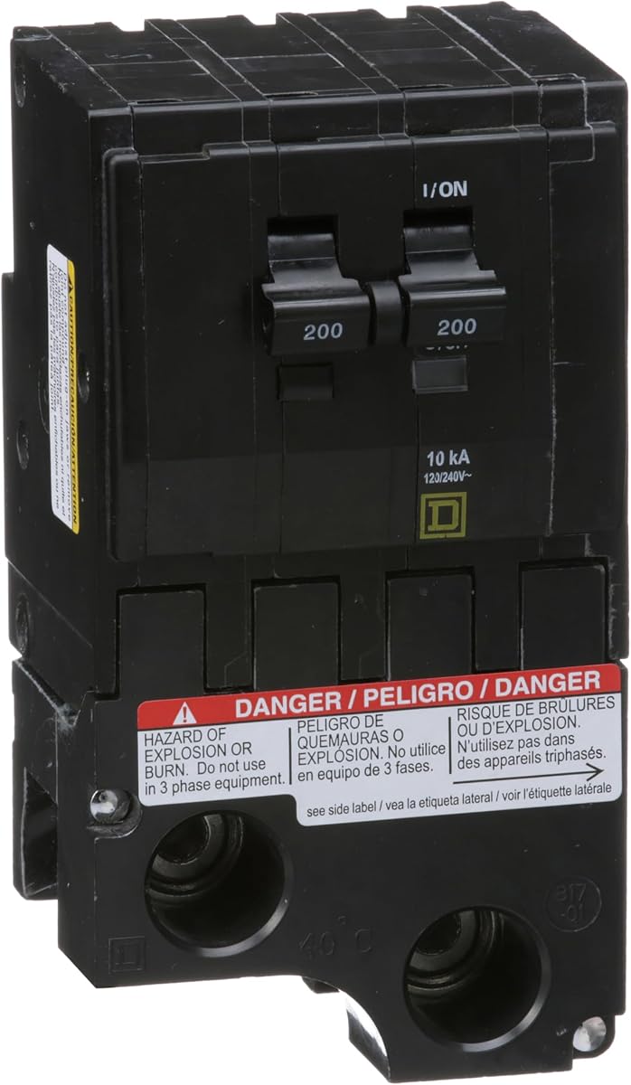 Cuadrado D - QO2200CP QO 200-Amp Disyuntor de dos polos