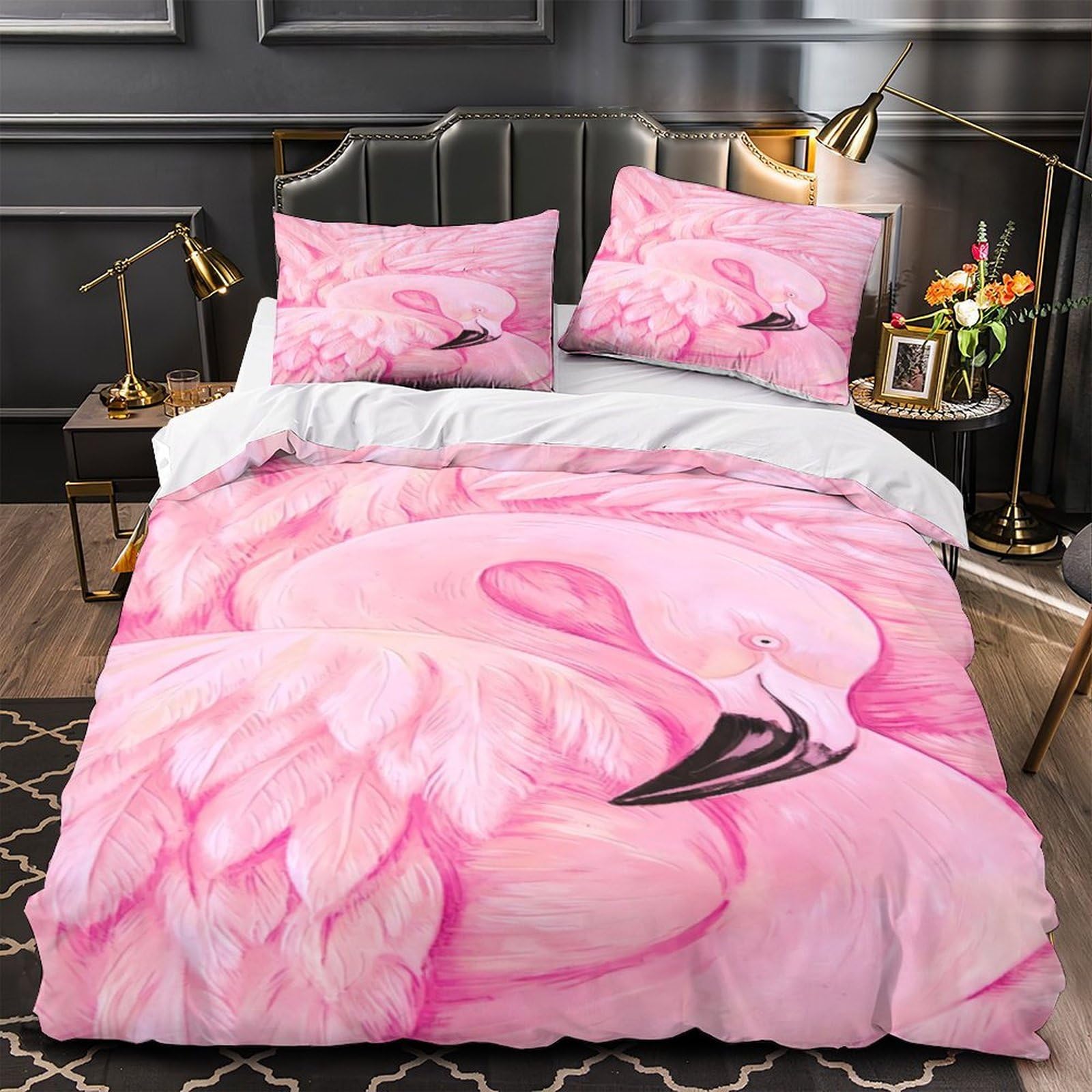 Housse de couette dauphin rose 3D pour chambre adulte et enfant