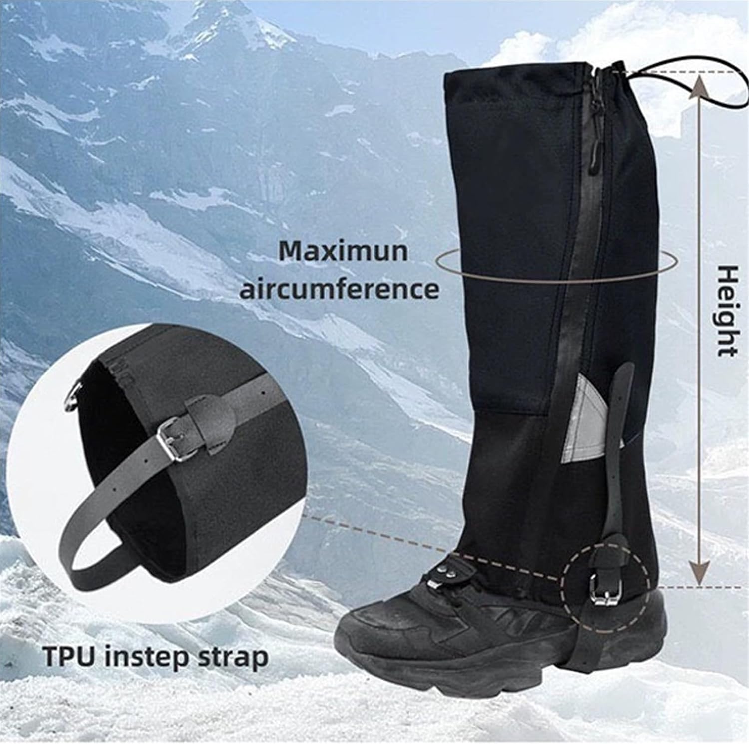Hiking Gaiters Snow Boot Legging Gaiter Travel Outdoor Leg Warmers Hiking Skiing Waterproof Winter Shoe Cover Tourist Foot Protection Guard