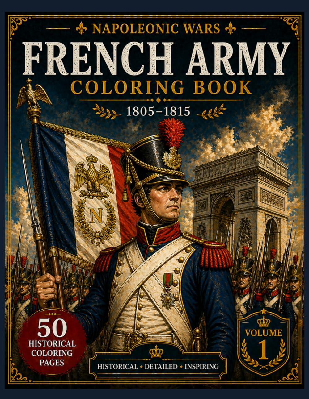 French Army Coloring Book for Adults: Napoleonic Wars 1805–1815 | Military Uniforms, Soldiers, and Historical Designs (Napoleonic Wars: Historical Uniforms Collection)