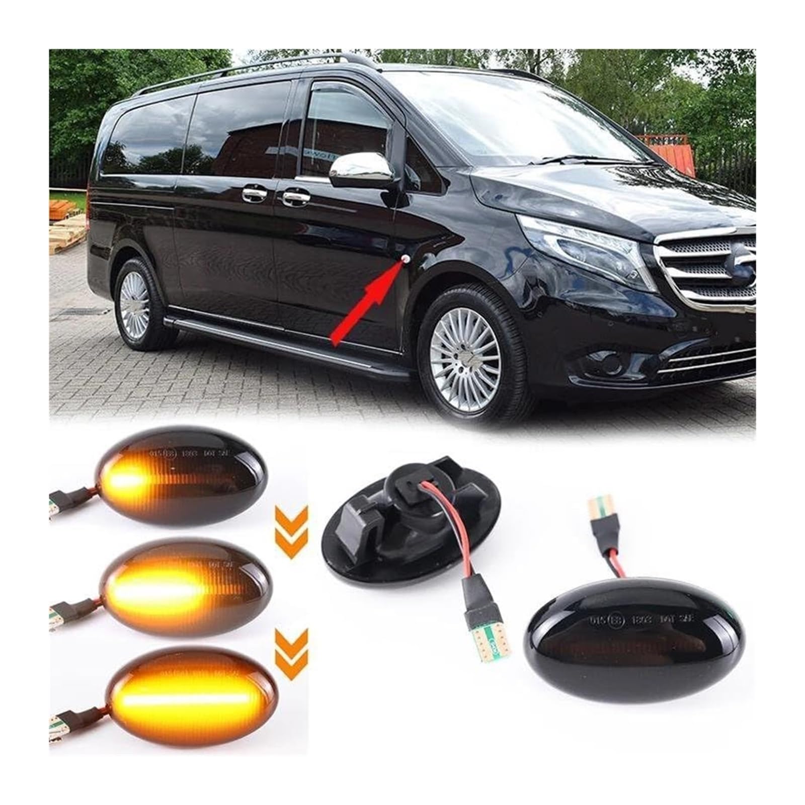 Para Benz Para Smart Para W450 W452 Para Clase A W168 Para Vito W639 W447 Para Citan W415 Indicador Marcador Lateral Luces Señal Giro De Coche Señal Giro Espejo