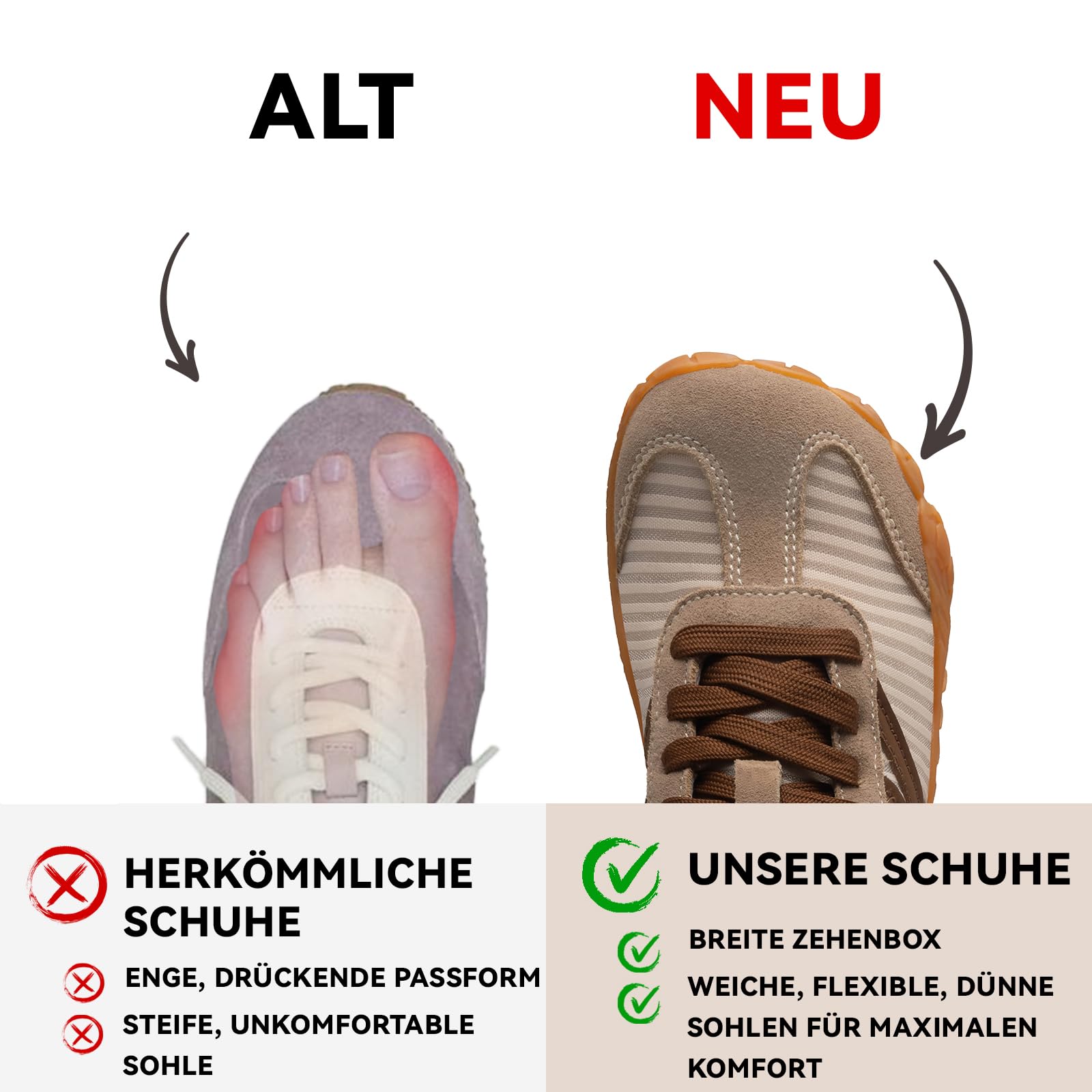 Barfuss Schuhe Damen Barfußschuhe Herren Retro Sneaker, Breite Zehenbox Barfussschuhe Zero-Drop Sohle Leichte Minimalistische Traillaufschuhe, Rutschfester Atmungsaktiv Walkingschuhe