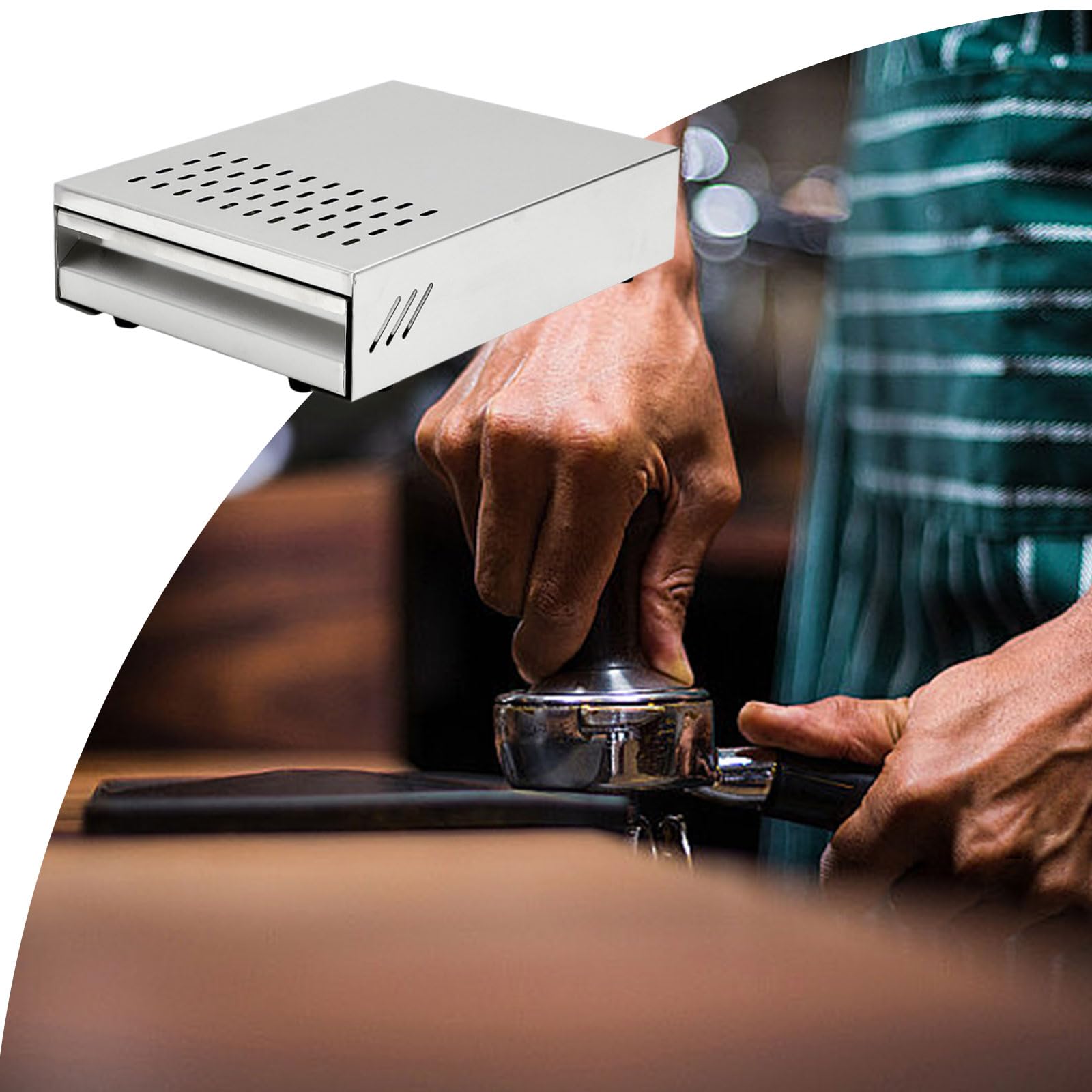 Contenitore per caffè in acciaio inox, adatto per tutte le macchine da caffè (normale, 30 x 20 x 10 cm)