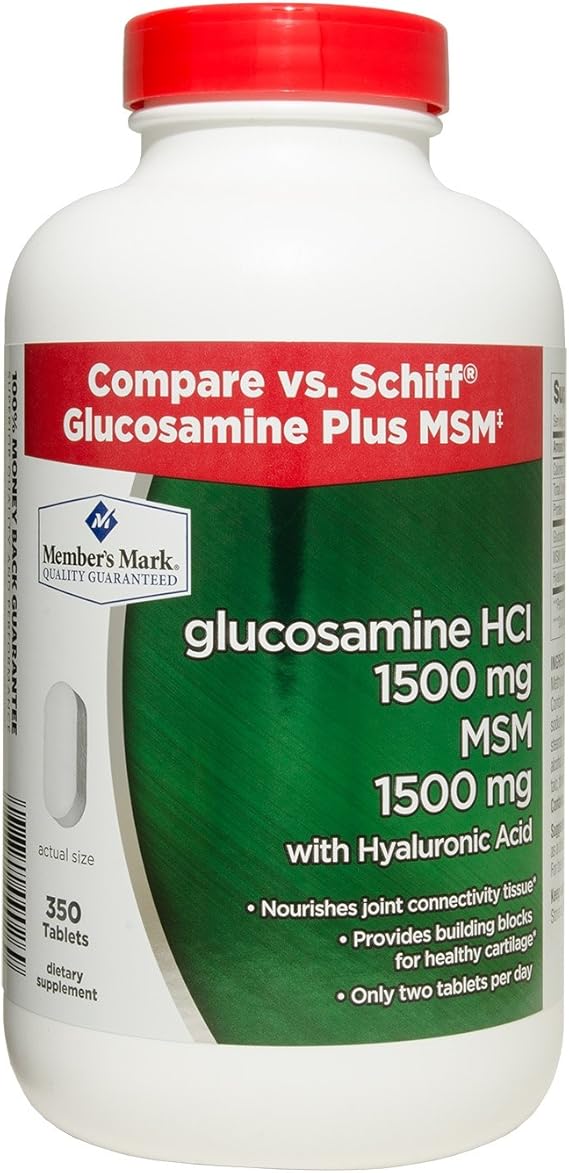 Member's Mark Glucosamina HCl 1500 mg MSM 1500 mg con ácido hialurónico