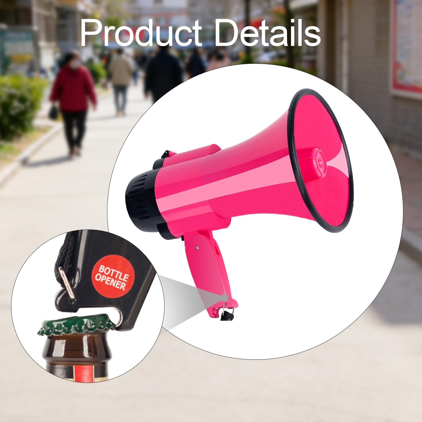 Kowaku Altavoz Megáfono 30 W Portátil Multifuncional para Actividades al Aire Libre