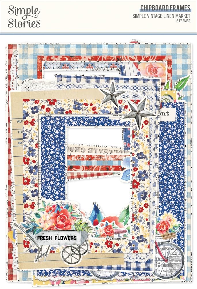 Marcos de cartón Simple Vintage Linen Market con textura de lino de alta calidad