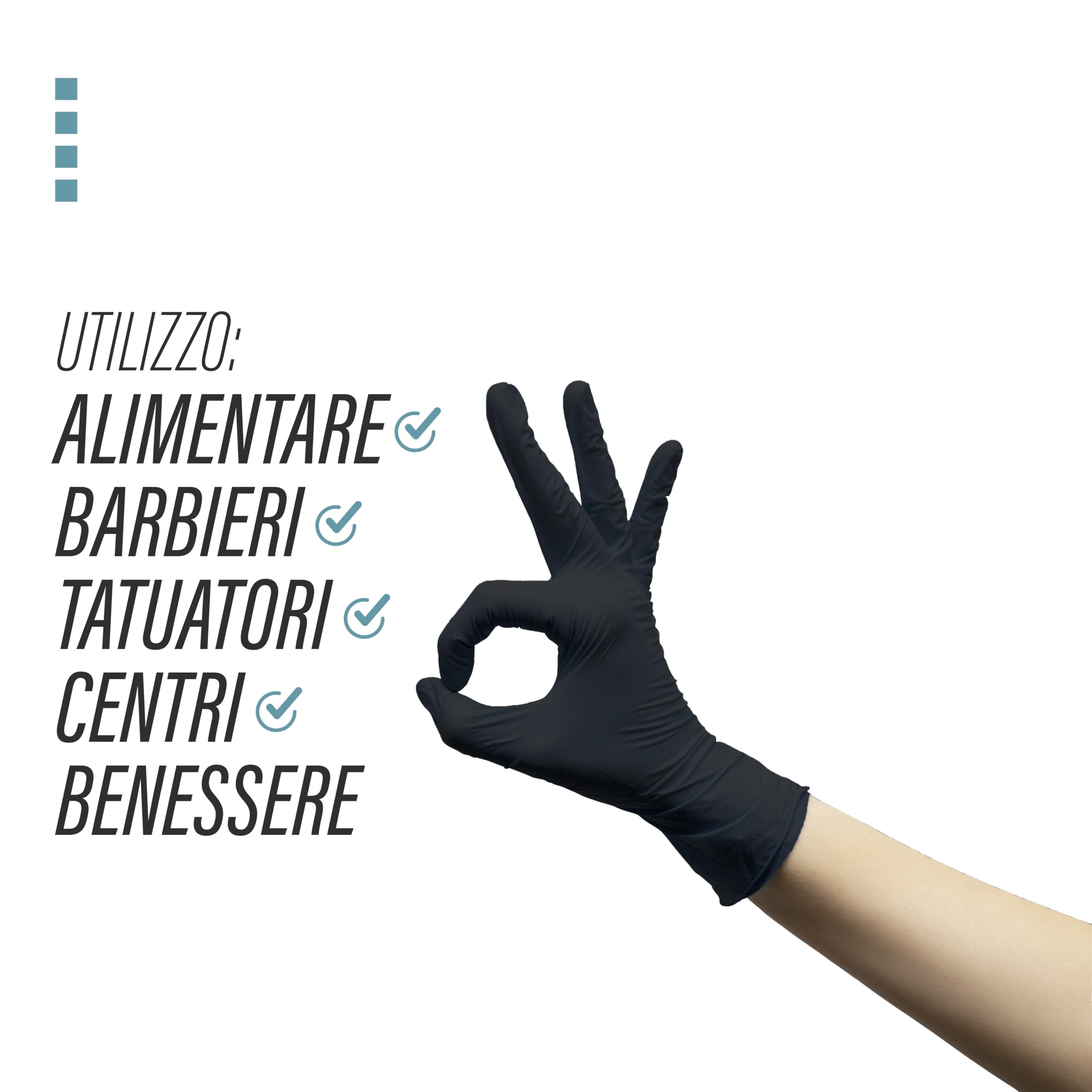 Guanti Monouso in Nitrile Neri Senza Polvere, Lattice e Talco con Microgrip Uso Professionale - Guanti Usa e Getta per ambito Tecnico, Industriale, Alimentare - 1000pz - 4g (L)