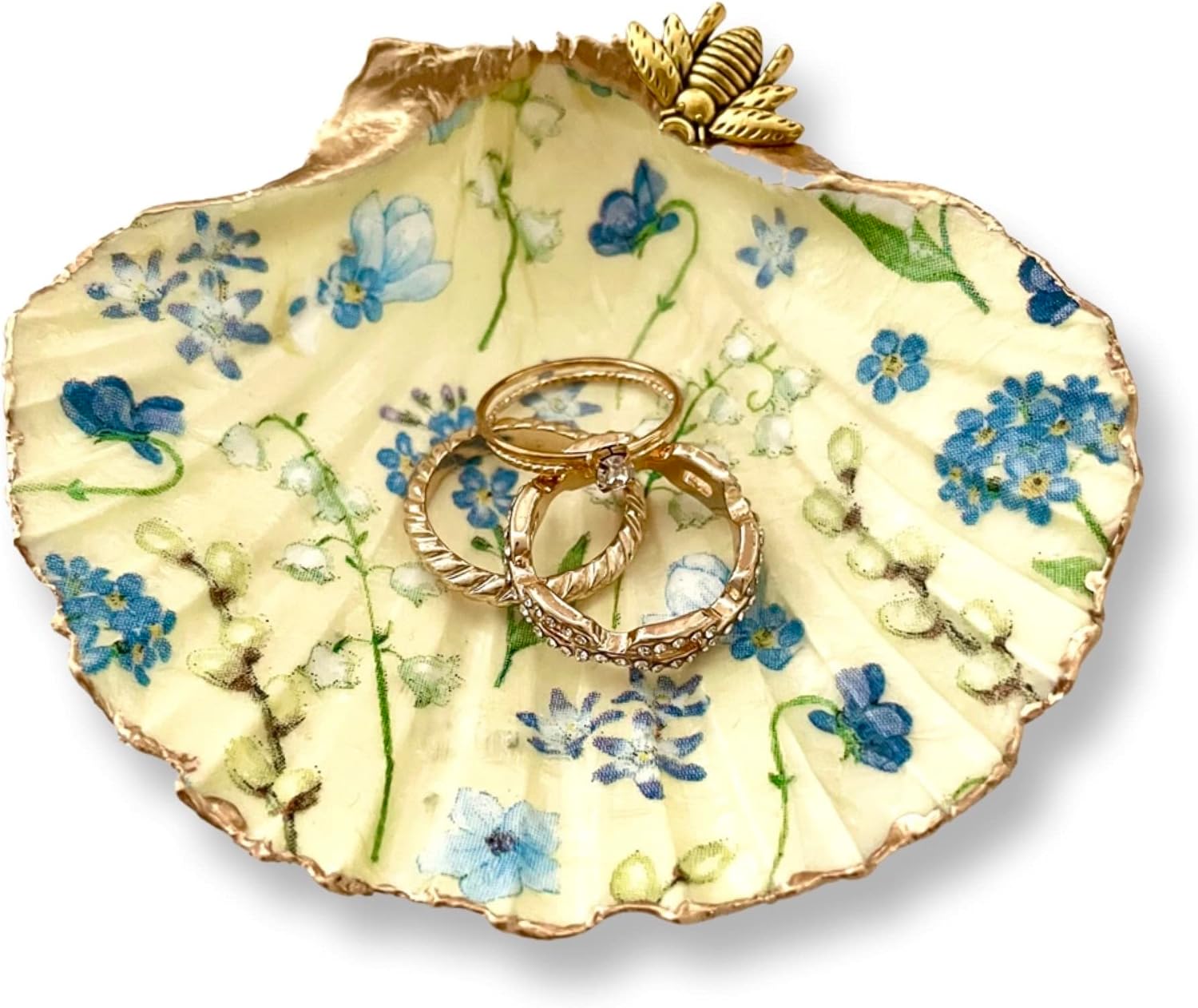 Soft Yellow Wildflowers Trinket Room Decor, Gifts for Mom, Women, Jewelry Tray, Candle-Holder gifts for Birthday Weddings Engagement Anneversary Bridal Shower Valentines Organic Gift for Best Mom