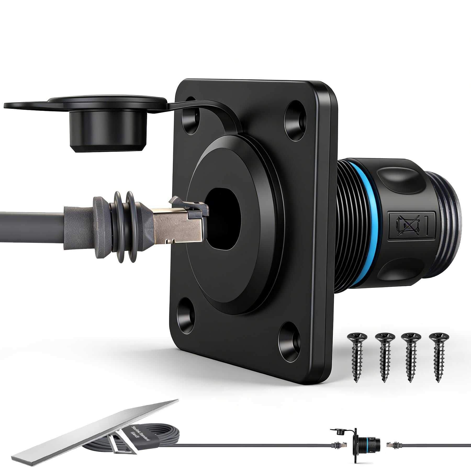 RVSPARK Waterproof Pass Through RJ45 Wall Socket for Starlink Gen 3/Gen 4