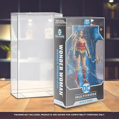 Vista 15 de EVORETRO Funda protectora de figura de acción en caja para McFarlane DC Multiverse BAF de 7 pulgadas - Paquete de 10 pantallas de plástico PET