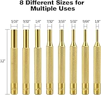 Vista 3 de Juego de perforadores de alfiler, 22 herramientas de reparación de extracción, incluyendo bloque universal, punzones de latón y martillo