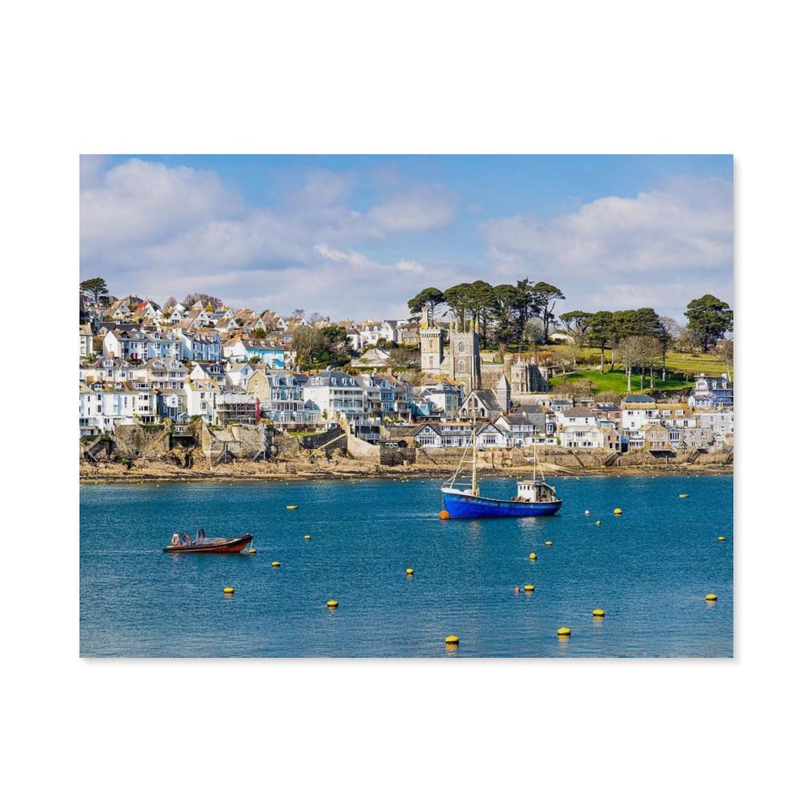 GSBRSNTS DIY Paint by Numbers for Adults Canvas,Fowey Town,Fowey Harbour,DIY Oil Painting, Pictures Drawing Paintwork with Paintbrushes Decoration Gift(20x30cm-B87 — image 1
